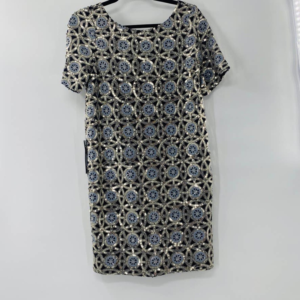 The Limited Exclusive Sequin Shift Dress Lined Black Silver Gold Size 4 Sm NWT - Picture 6 of 15
